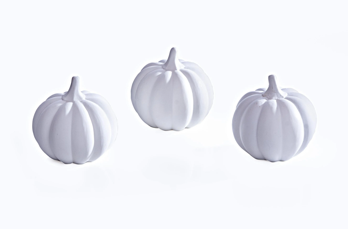 LED-Kürbis "White Pumpkin" 3er-Set