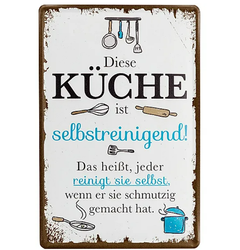 Blechschild "Küche"