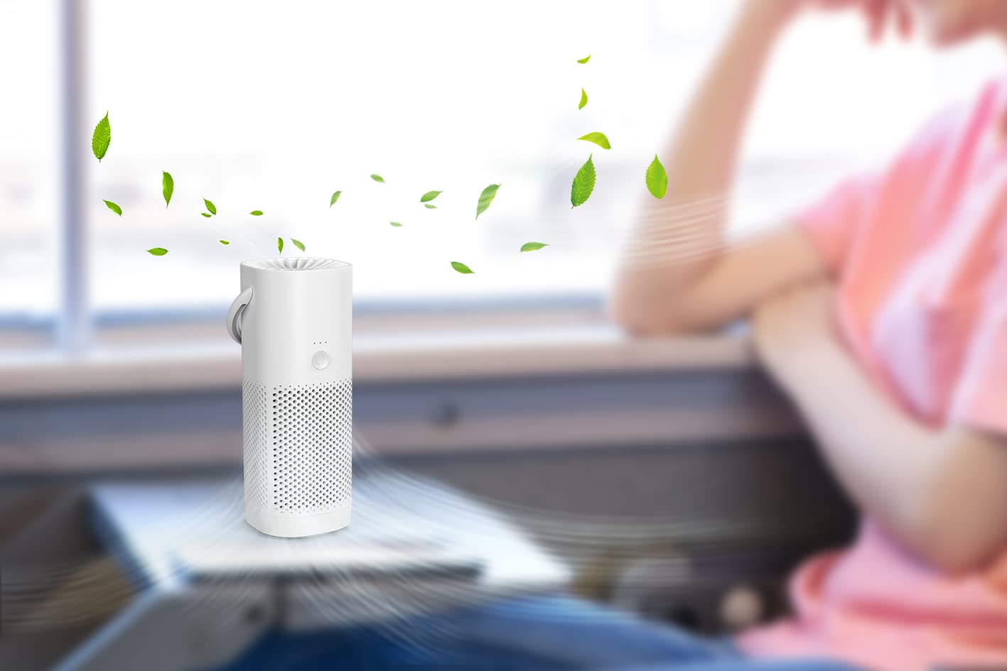 SOUCCESS PORTABLER LUFTREINIGER 7000-2-stufige Luftreinigung (HEPA 13 + Aktivkohle) Reinigen Sie Ihre persönliche Luftumgebung von 99,95% Staub, Pollen, Bakterien, Tierschuppen, Rauch und Gerüchen