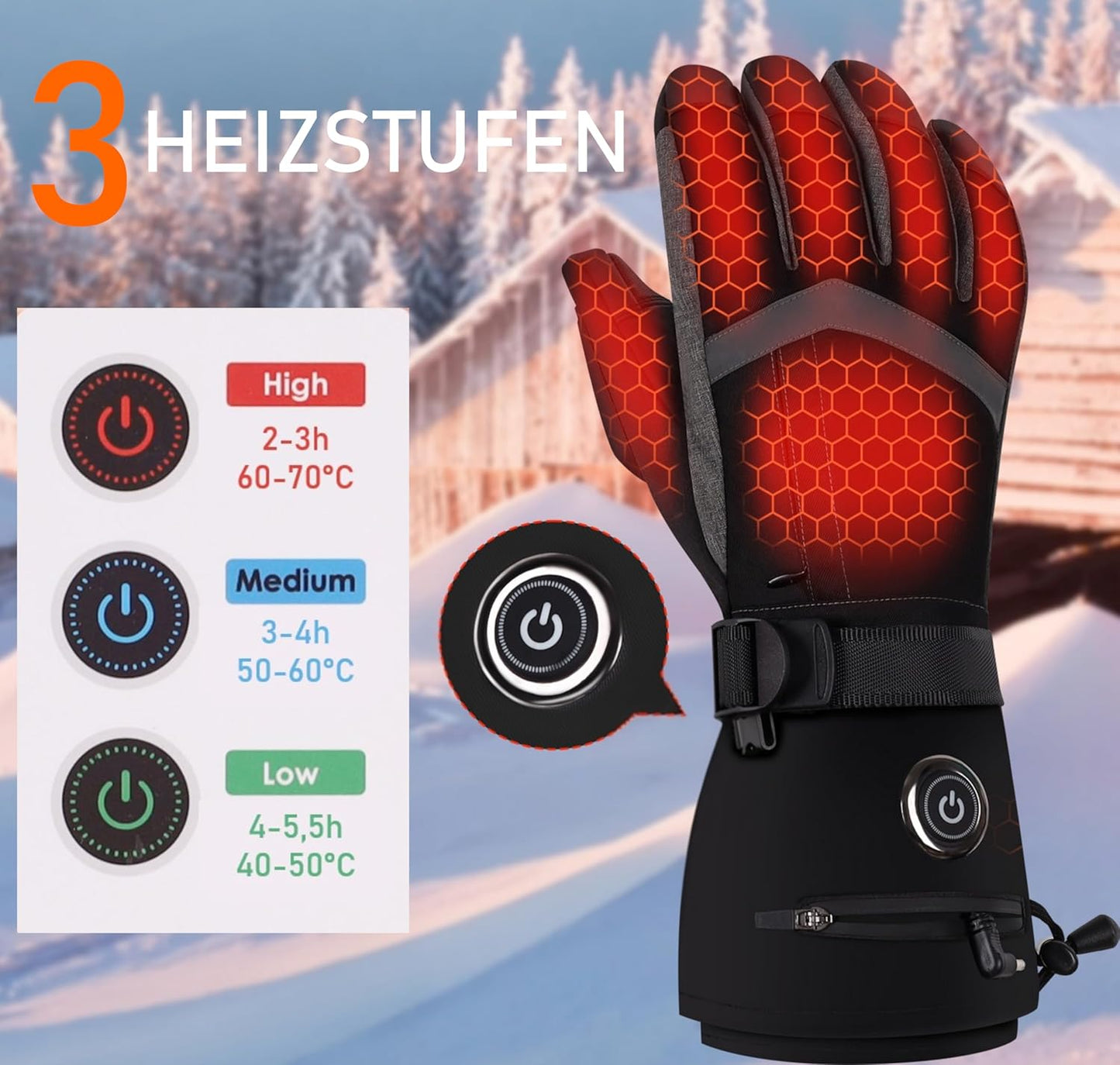 Beheizbare Handschuhe – 6000 mAh Akku