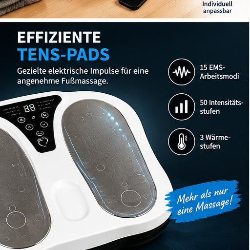 Fußmassagegerät mit EMS & Wärme | 3-in-1 | 50 Intensitätsstufen