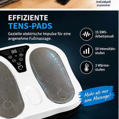 Fußmassagegerät mit EMS & Wärme | 3-in-1 | 50 Intensitätsstufen