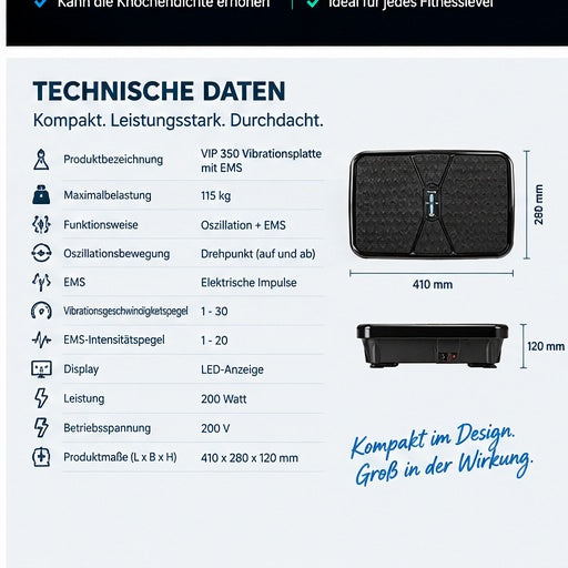 Vibrationsplatte VIP 350 mit EMS