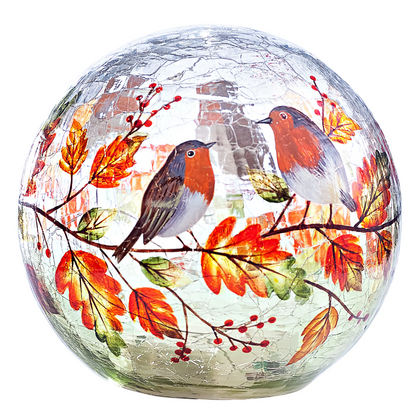 LED-Glaskugel "Herbstzeit" 15cm