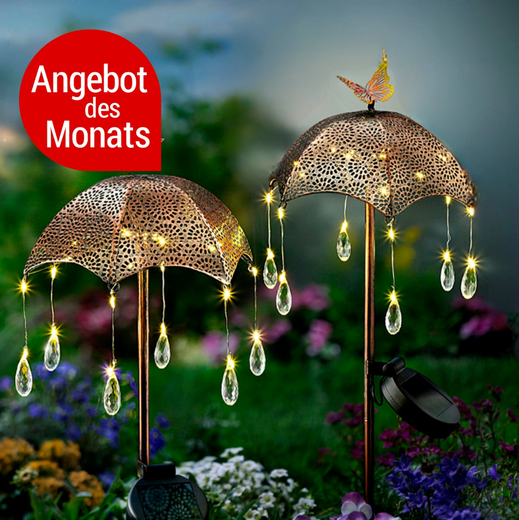 Solar-Gartenstecker "Regenschirm" 2er-Set