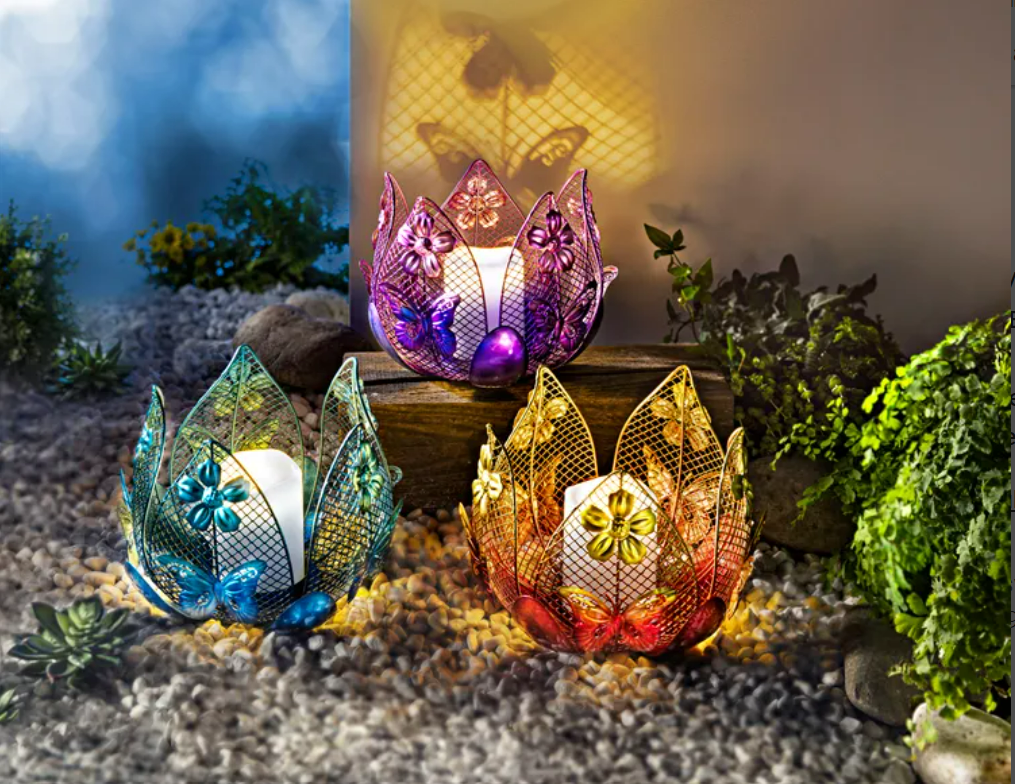 Lotusblume "Butterfly" mit LED-Kerze