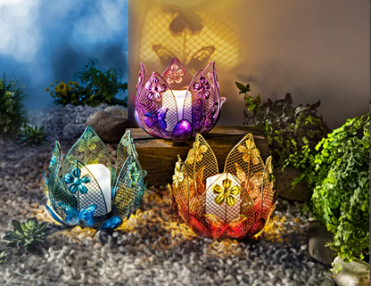 Lotusblume "Butterfly" mit LED-Kerze