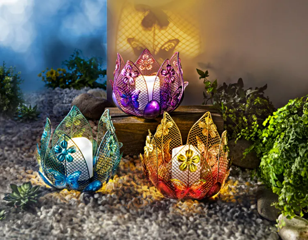 Lotusblume "Butterfly" mit LED-Kerze
