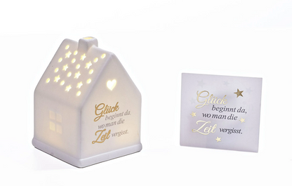 Geschenkset LED-Häuschen "Glückslicht"