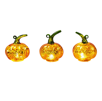 LED-Deko "Glaskürbisse" 3er-Set