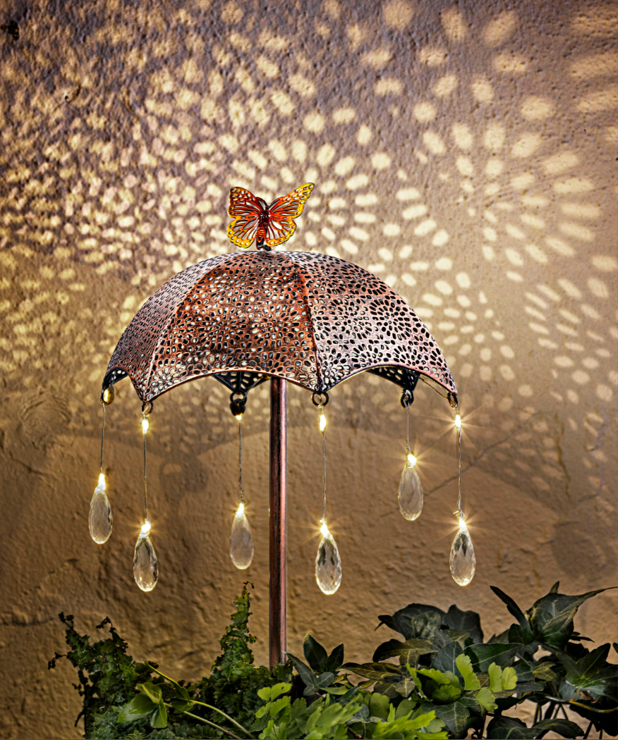 Solar-Gartenstecker "Regenschirm" 2er-Set