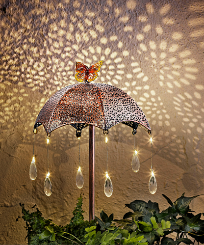 Solar-Gartenstecker "Regenschirm" 2er-Set
