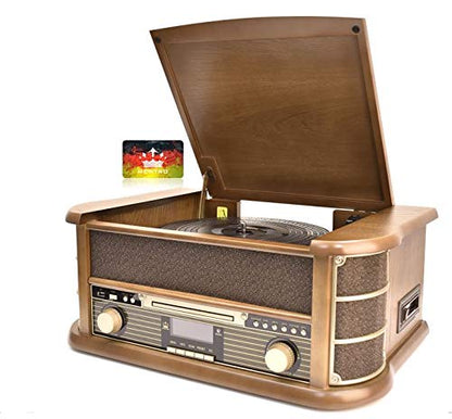 NEWTRO Nostalgieanlage mit Plattenspieler/CD/DAB+/UKW/Kassette DABORA