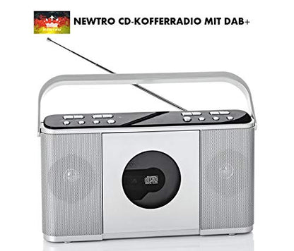 NEWTRO CD-Kofferradio mit DAB - CD, DAB+ Digitalradio, UKW/FM-Radio mit PLL-Tuner, USB-Playback, AUX-IN, UVM.