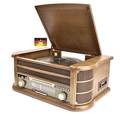NEWTRO Nostalgieanlage mit Plattenspieler/CD/UKW/Kassette Dora