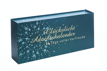 Kerzen Adventskalender "Glückslicht" 2023 mit 24 Botschafts-Teelichtern
