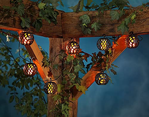 SONNENKERZE SOLAR-LICHTERKETTE "FEUERBALL" - solar-betriebene XXL-Lichterkette mit LED FLAMMEN-EFFEKTBELEUCHTUNG