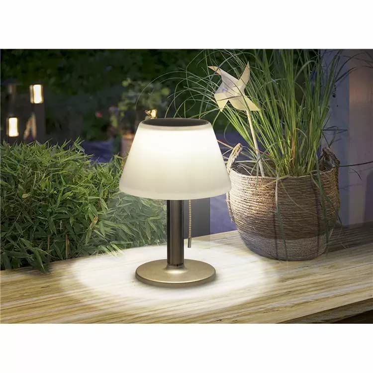SONNENKERZE SOLAR LED-TISCHLAMPE BIANCO - SOLAR-TISCHLEUCHTE - SOLARBETRIEBENE LED-TISCHLEUCHTE MIT 3 EINSTELLBAREN HELLIGKEITSSTUFEN