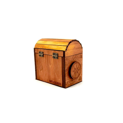 SOUCCESS KNOBELSPIEL SCHATZKISTE - Holzspiel - zum Knobeln & Tüfteln, Geschenk-Verpackung - knifflig zu öffnen als echte Herausforderung für Jung und Alt, inkl. Schatzkarte
