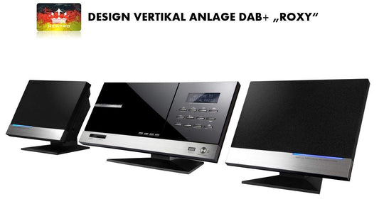 NEWTRO Design Vertikal Anlage DAB+ Roxy mit CD/CD-R/CD-RW/MP3, DAB+ Digitalradio, UKW/FM-Radio mit PLL Tuner, USB/SD-Playback, AUX-IN, Fernbedienung