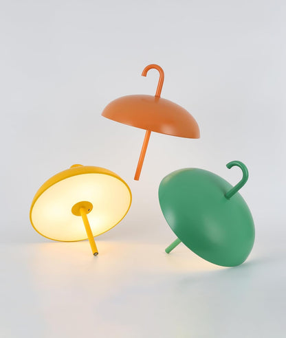 SONNENKERZE Regenschirm Tischlampe GRÜN mit Akku & USB-C