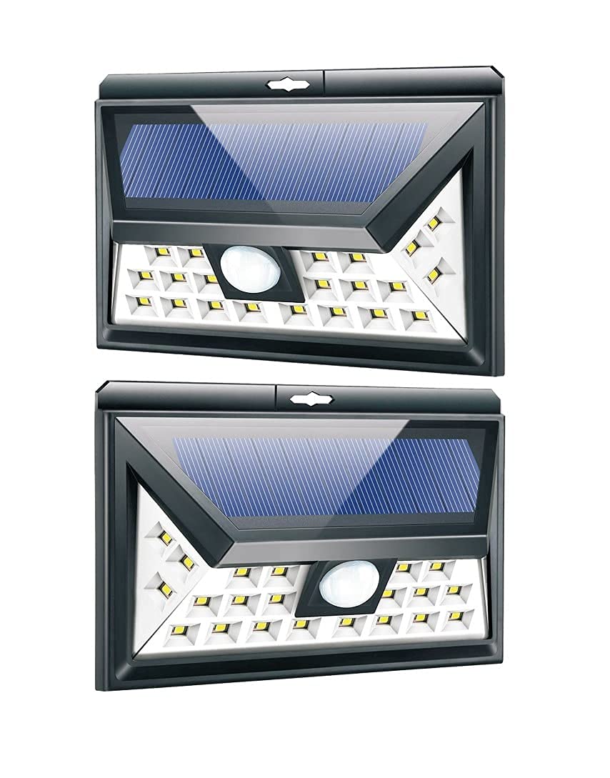 SONNENKERZE SOLARLAMPE MIT BEWEGUNGSMELDER, 2ER-SET für Außen, Solar-Wandleuchte mit 3 Leucht-Modi, Außenbeleuchtung, Sicherheitsbeleuchtung, Solarsicherheitslampe, wasserdicht, extra Weitwinkel, IP65
