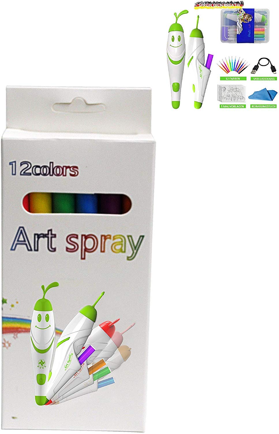 SOUCCESS Spraystifte-Nachfüllpack, 12tlg. Ersatzstifte Kabelloses Airbrush Spraystifte-Malset