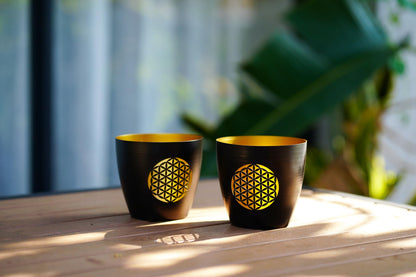SOUCCESS TEELICHTHALTER LEBENSBLUME, 2ER-Set - 2X Blume des Lebens FÜR TEELICHTER UND KLEINE Kerzen