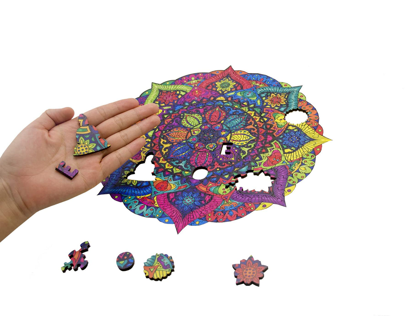 SOUCCESS HOLZPUZZLE Mandala (Holz-Puzzle im exklusivem Mandala-Design, Puzzlespass für Groß und Klein)