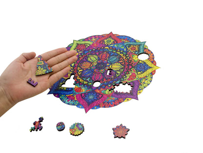 SOUCCESS HOLZPUZZLE Mandala (Holz-Puzzle im exklusivem Mandala-Design, Puzzlespass für Groß und Klein)
