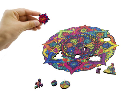 SOUCCESS HOLZPUZZLE Mandala (Holz-Puzzle im exklusivem Mandala-Design, Puzzlespass für Groß und Klein)