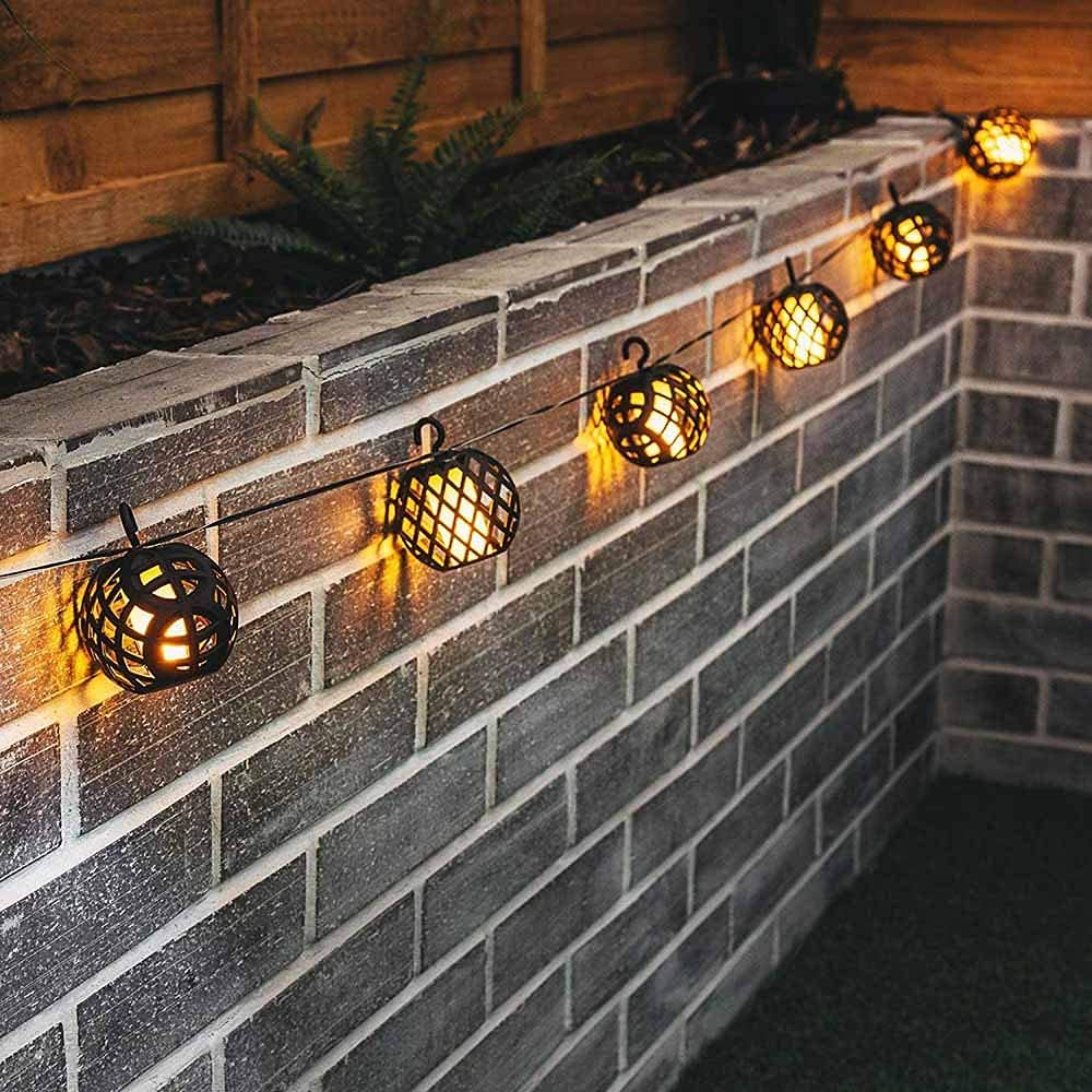 SONNENKERZE SOLAR-LICHTERKETTE "FEUERBALL" - solar-betriebene XXL-Lichterkette mit LED FLAMMEN-EFFEKTBELEUCHTUNG