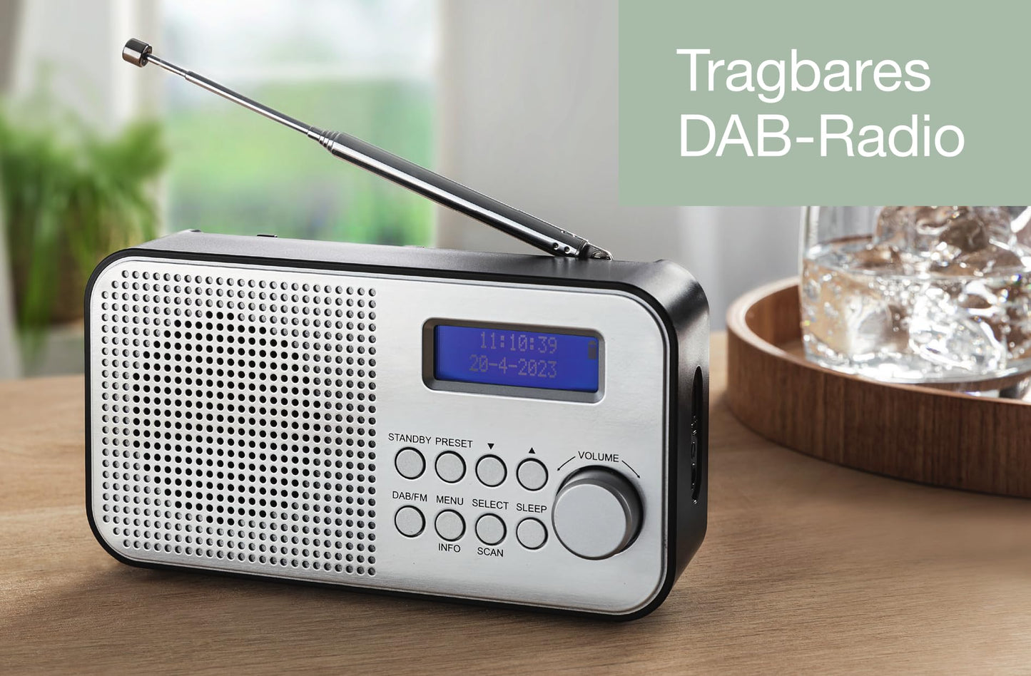 NEWTRO TRAGBARES DAB-Radio MIT INTEGRIERTEM AKKU (DAB/FM-Radio, Lautsprecher, KOPFHÖRERANSCHLUSS, TASTENSTEUERUNG, SENDERSPEICHER, TELESKOPANTENNE)
