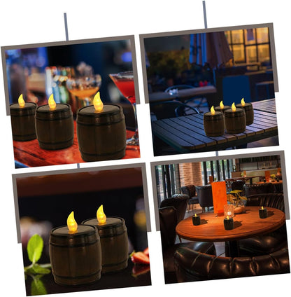 SONNENKERZE Solar Tischleuchte Fass 2er Set – LED Solarkerze Outdoor mit Flackerlicht – Warmweiß, Dämmerungssensor, Wasserdicht IP44 – Garten, Balkon & Tischdeko