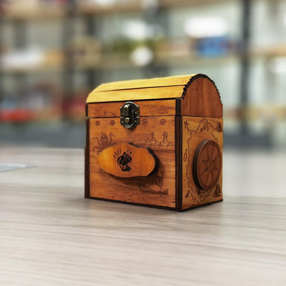 SOUCCESS KNOBELSPIEL SCHATZKISTE - Holzspiel - zum Knobeln & Tüfteln, Geschenk-Verpackung - knifflig zu öffnen als echte Herausforderung für Jung und Alt, inkl. Schatzkarte