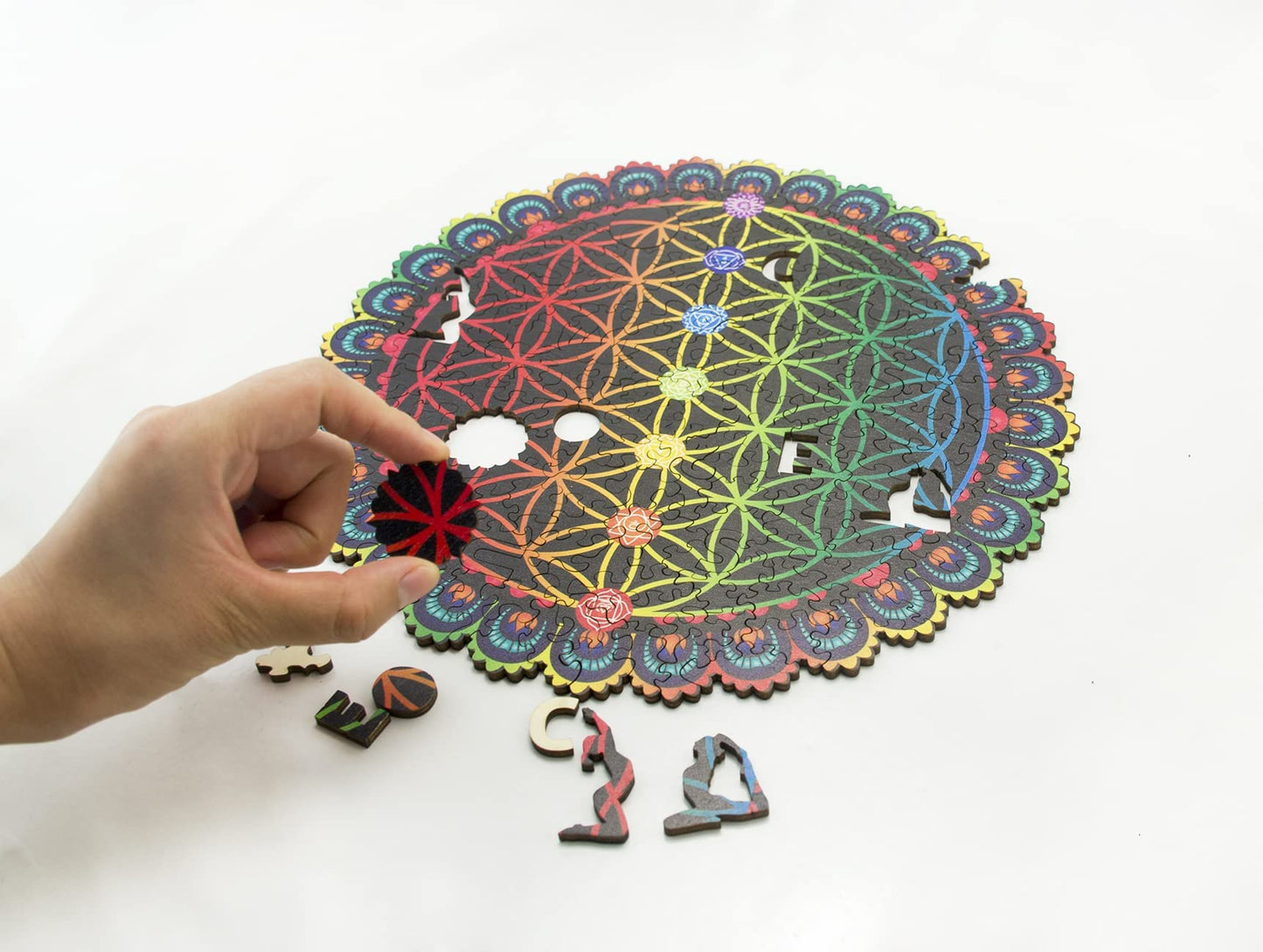 SOUCCESS HOLZPUZZLE LEBENSBLUME (Holz-Puzzle im exklusivem Lebensblume-Design, Puzzlespass für Groß und Klein)