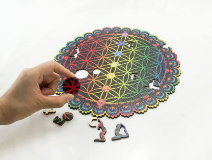 SOUCCESS HOLZPUZZLE LEBENSBLUME (Holz-Puzzle im exklusivem Lebensblume-Design, Puzzlespass für Groß und Klein)