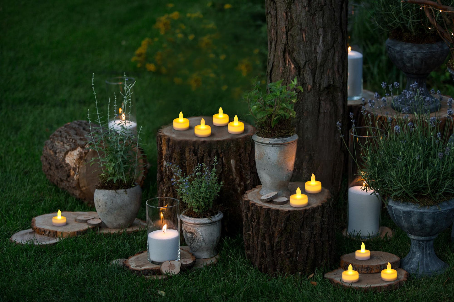 SONNENKERZE LED-TEELICHTER FLAME, 6ER-SET - sicher, rauchfrei, romantisch mit Flacker-Effekt
