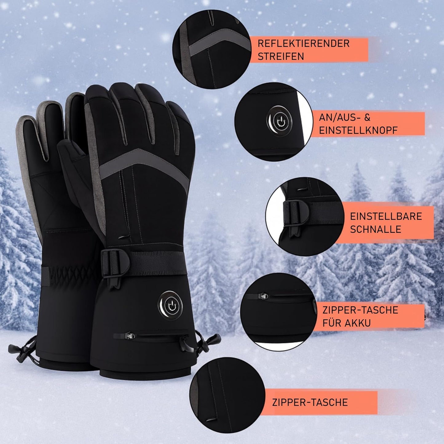 Beheizbare Handschuhe – 6000 mAh Akku