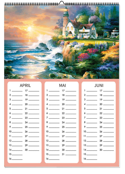 DIAMOND PAINTING IMMERWÄHRENDER KALENDER - STIMMUNGEN - Erst basteln, dann aufhängen! Wandkalender mit 4 Diamond Painting-Motiven zum selbst Gestalten