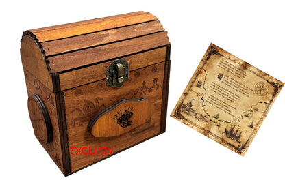 SOUCCESS KNOBELSPIEL SCHATZKISTE - Holzspiel - zum Knobeln & Tüfteln, Geschenk-Verpackung - knifflig zu öffnen als echte Herausforderung für Jung und Alt, inkl. Schatzkarte