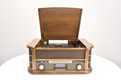 NEWTRO Nostalgieanlage mit Plattenspieler/CD/DAB+/UKW/Kassette DABORA