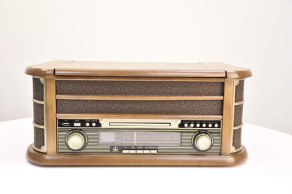 NEWTRO Nostalgieanlage mit Plattenspieler/CD/UKW/Kassette Dora