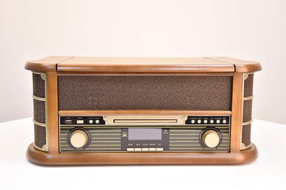 NEWTRO Nostalgieanlage mit Plattenspieler/CD/DAB+/UKW/Kassette DABORA