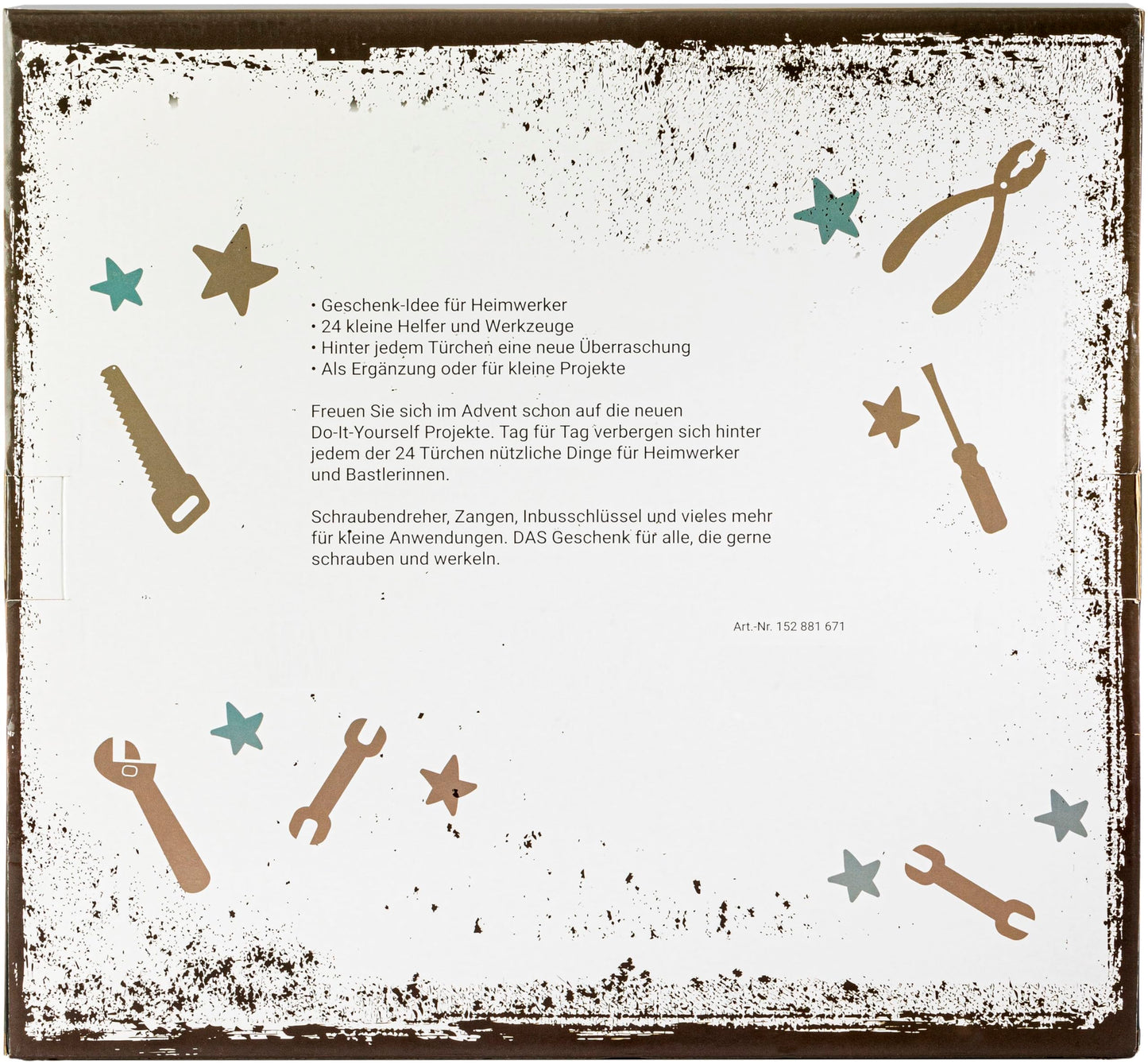 ADVENTSKALENDER WERKZEUG - Adventskalender für Heimwerker, 24 x eine neue Überraschung, inkl. Tasche