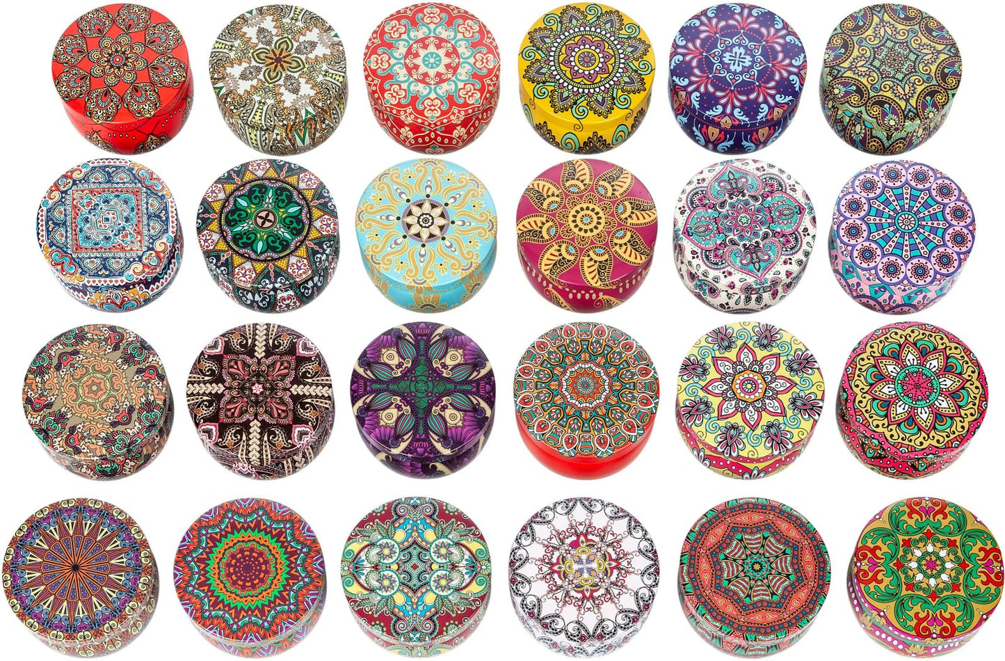 ADVENTSKALENDER "SENSI" MIT 24 DUFTKERZEN - der Weihnachts-Countdown mit 24 Duftkerzen in Mandala-Dosen