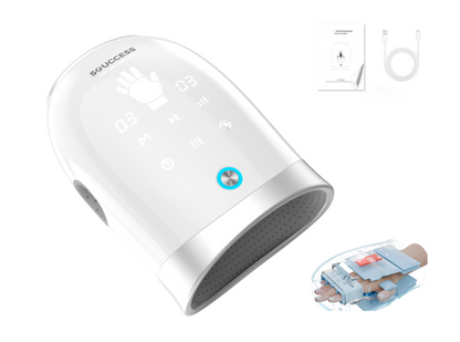 SOUCCESS Handmassagegerät SPA DELUXE Elektrisch Kabellos mit Wärme & Luftkompression – Hand Massager gegen Schmerzen, Arthritis & Verspannungen – Wiederaufladbar, Tragbar, Weiß