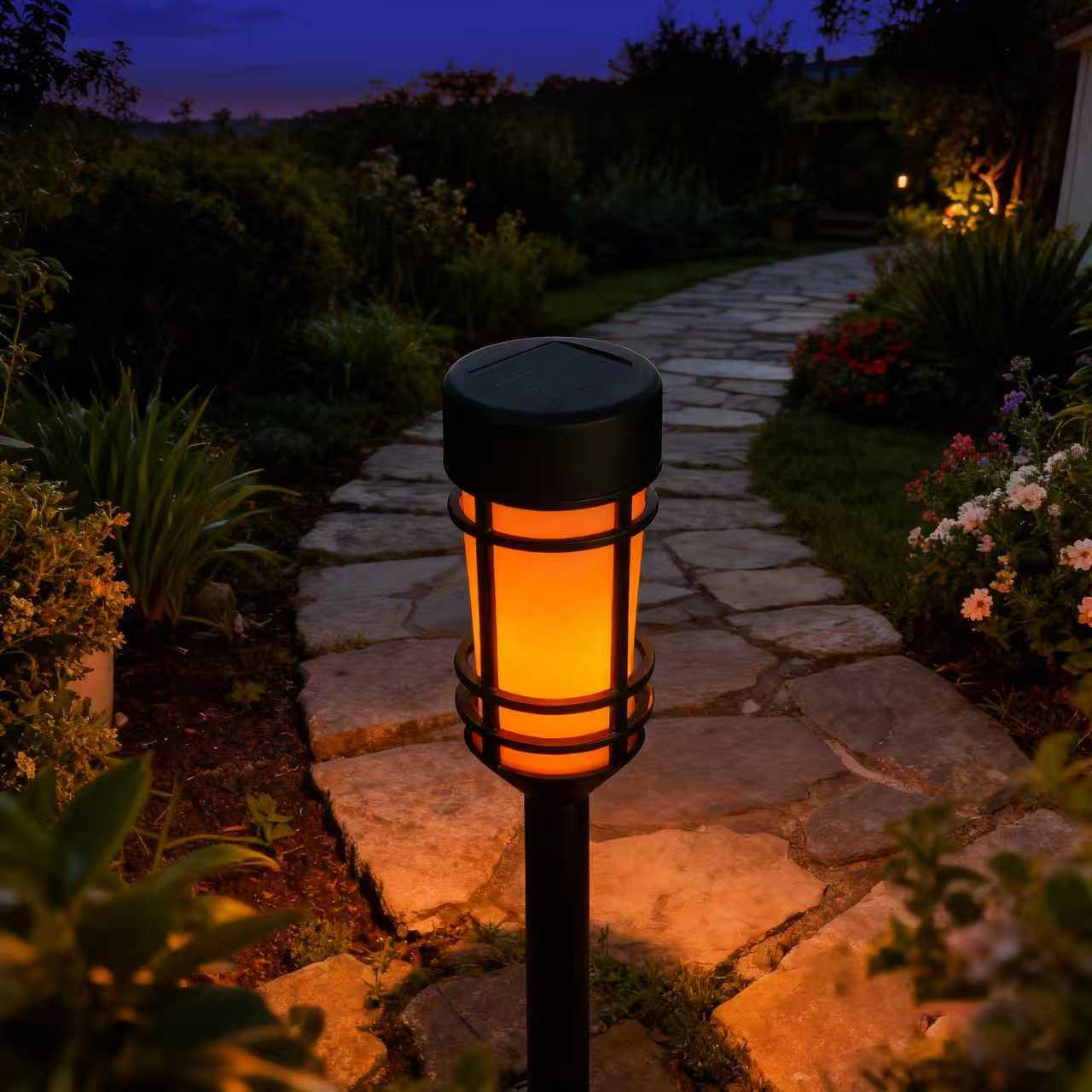 SONNENKERZE Solar Gartenleuchten „Flame“ 4er Set – LED Flammenlicht Effekt – Solarleuchte Außen wasserdicht – Gartenbeleuchtung ohne Strom – automatische Dämmerungsschaltung