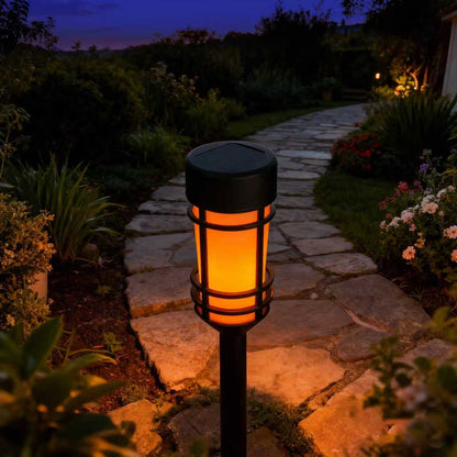 SONNENKERZE Solar Gartenleuchten „Flame“ 4er Set – LED Flammenlicht Effekt – Solarleuchte Außen wasserdicht – Gartenbeleuchtung ohne Strom – automatische Dämmerungsschaltung