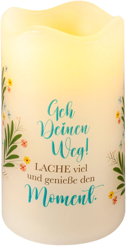 Geschenkset LED-Echtwachskerze "Geh Deinen Weg"